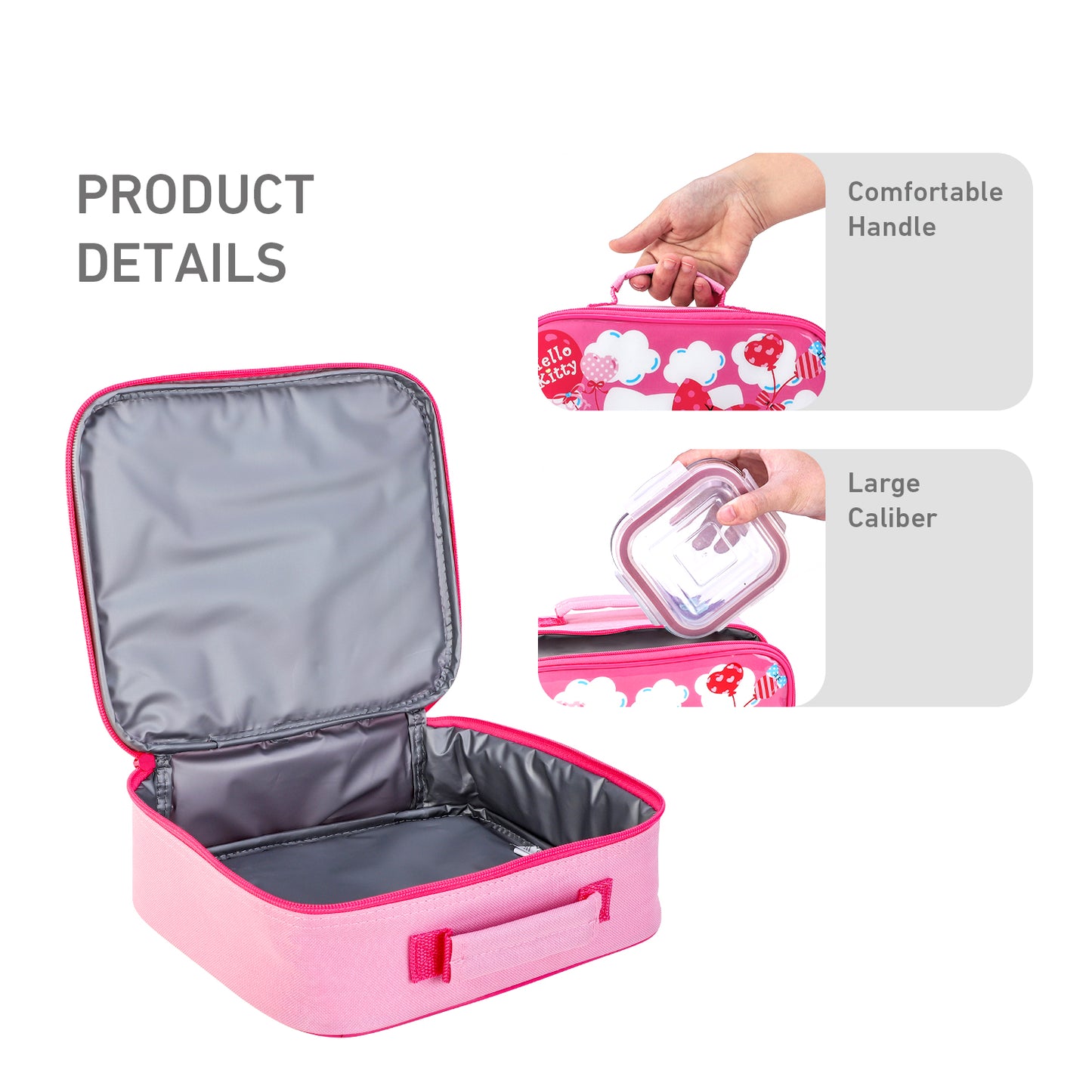 Hello Kitty Insulated Lunch Box Bag, Perfect Size for Packing Hot or Cold Snacks, BPA Free