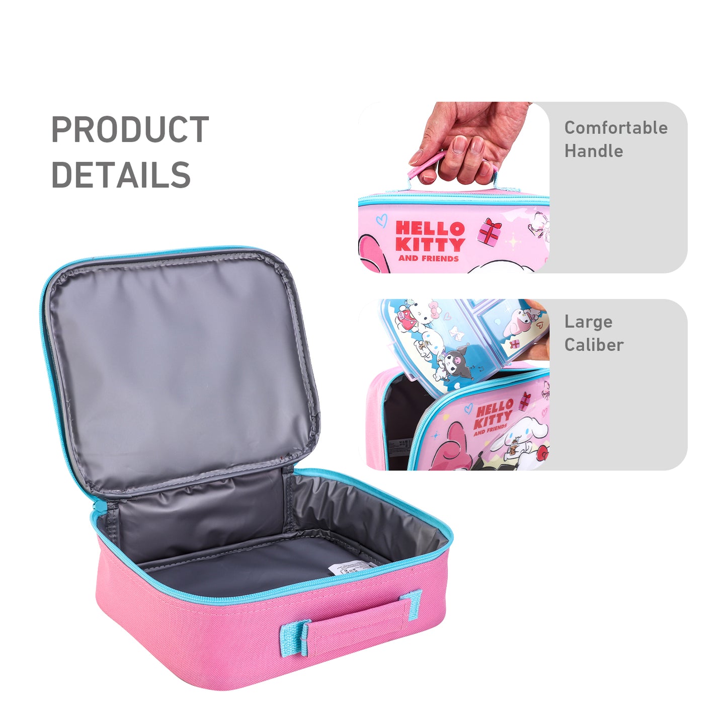 Hello Kitty & Friends Insulated Lunch Box Bag, Perfect Size for Packing Hot or Cold Snacks, BPA Free