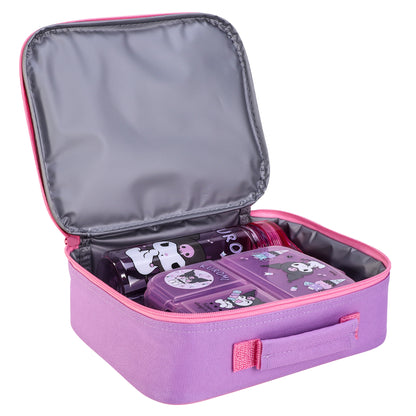Kuromi Kids Lunch Box Set – Insulated Lunch Bag, Multicompartment Lunch Box & 580ml Water Bottle, BPA Free