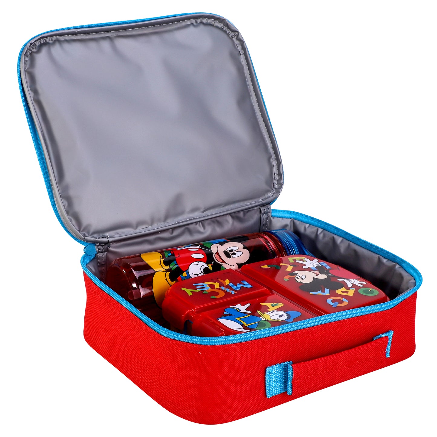 Mickey Mouse Kids Lunch Box Set – Insulated Lunch Bag, Multicompartment Lunch Box & 580ml Water Bottle, BPA Free