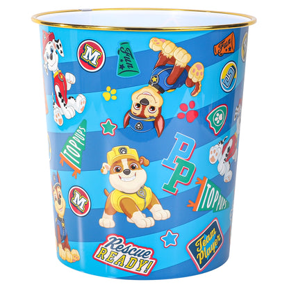 Paw Patrol Kids Waste Paper Bin for Bedroom, Playing & Study Room | Childrens Small Plastic Bucket Dustbin, Waterproof & Stain-Resistant, Open-Top Study Desk Basket | Kids Bedroom Accessories