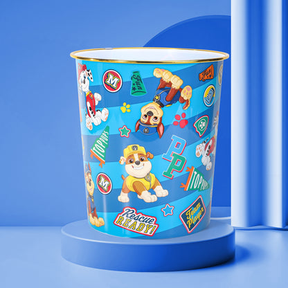 Paw Patrol Kids Waste Paper Bin for Bedroom, Playing & Study Room | Childrens Small Plastic Bucket Dustbin, Waterproof & Stain-Resistant, Open-Top Study Desk Basket | Kids Bedroom Accessories