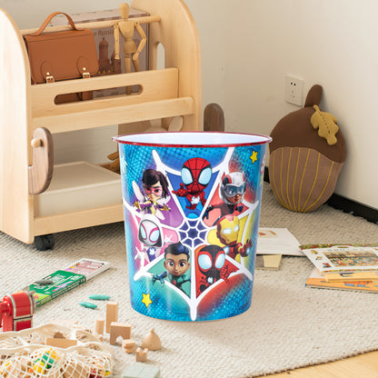 Marvel Spidey Kids Waste Paper Bin for Bedroom, Playing & Study Room | Childrens Small Plastic Bucket Dustbin, Waterproof & Stain-Resistant, Open-Top Study Desk Basket | Kids Bedroom Accessories