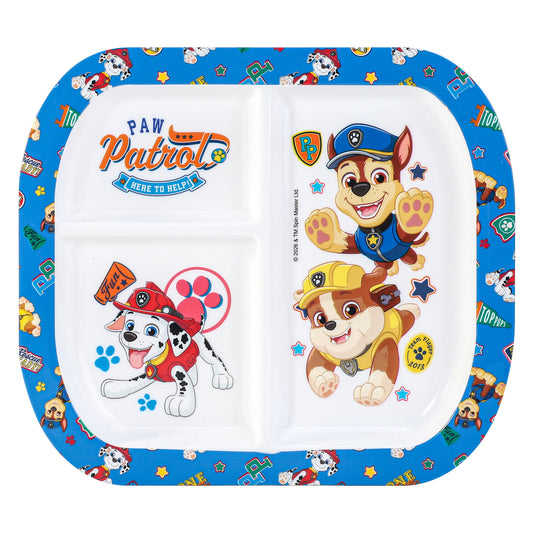 Paw Patrol 3 Section Reusable Childrens Kids Toddlers Divided Breakfast Lunch Dinner Plate
