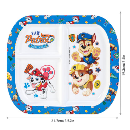 Paw Patrol 3 Section Reusable Childrens Kids Toddlers Divided Breakfast Lunch Dinner Plate