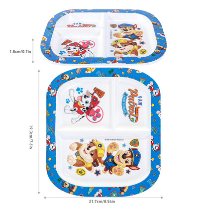 Paw Patrol 3 Section Reusable Childrens Kids Toddlers Divided Breakfast Lunch Dinner Plate