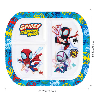 Marvel Spidey 3 Section Reusable Childrens Kids Toddlers Divided Breakfast Lunch Dinner Plate