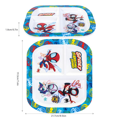 Marvel Spidey 3 Section Reusable Childrens Kids Toddlers Divided Breakfast Lunch Dinner Plate