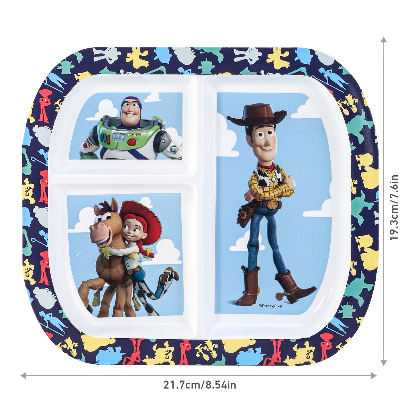 Toy Story 3 Section Reusable Childrens Kids Toddlers Divided Breakfast Lunch Dinner Plate