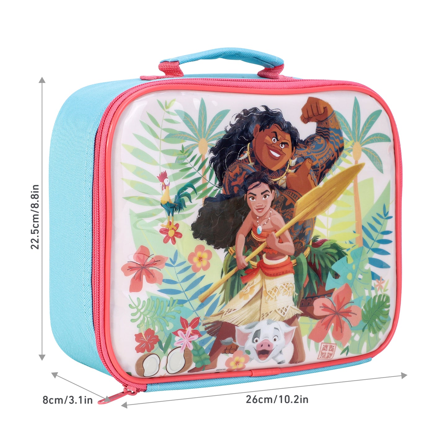 Disney Moana Rectangular Insulated Lunch Box Bag for Boys and Girls, Perfect Size for Packing Hot or Cold Snacks for School and Travel, BPA Free