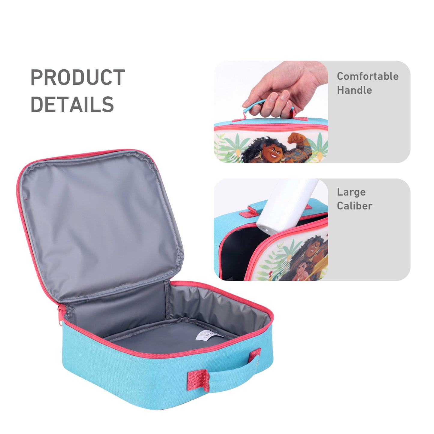 Disney Moana Rectangular Insulated Lunch Box Bag for Boys and Girls, Perfect Size for Packing Hot or Cold Snacks for School and Travel, BPA Free