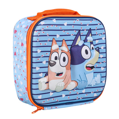 Bluey & Bingo 3D Rectangular Insulated Lunch Box Bag for Boys and Girls, Perfect Size for Packing Hot or Cold Snacks for School and Travel, BPA Free