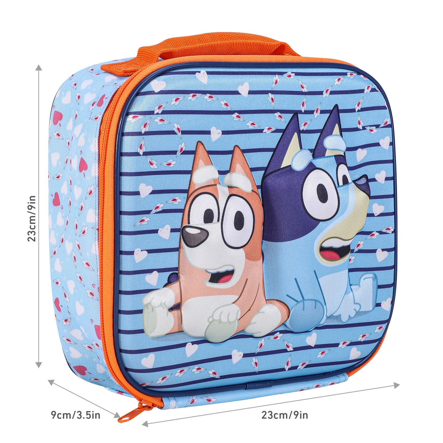 Bluey & Bingo 3D Rectangular Insulated Lunch Box Bag for Boys and Girls, Perfect Size for Packing Hot or Cold Snacks for School and Travel, BPA Free