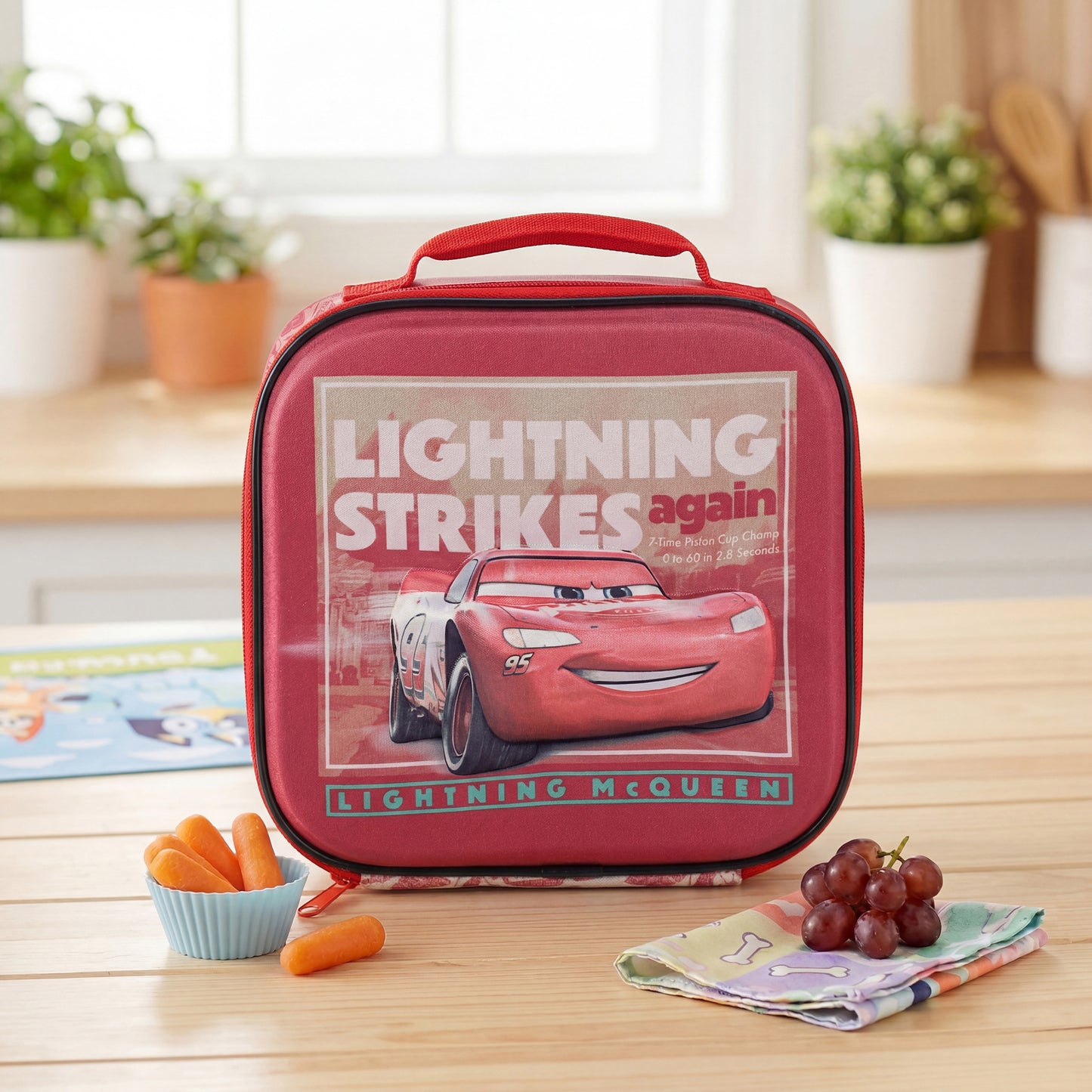 Disney Cars 3D Rectangular Insulated Lunch Box Bag for Boys and Girls, Perfect Size for Packing Hot or Cold Snacks for School and Travel, BPA Free