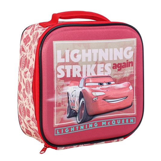 Disney Cars 3D Rectangular Insulated Lunch Box Bag for Boys and Girls, Perfect Size for Packing Hot or Cold Snacks for School and Travel, BPA Free