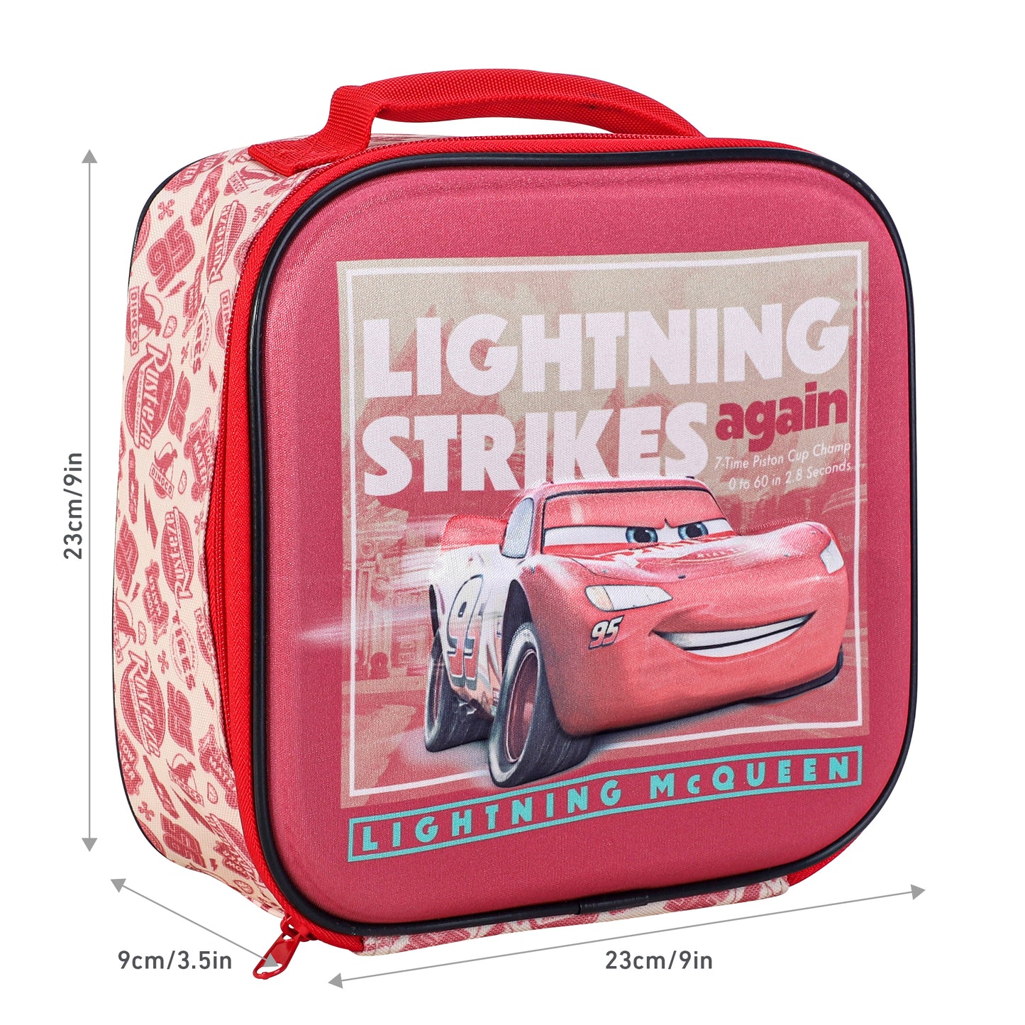 Disney Cars 3D Rectangular Insulated Lunch Box Bag for Boys and Girls, Perfect Size for Packing Hot or Cold Snacks for School and Travel, BPA Free