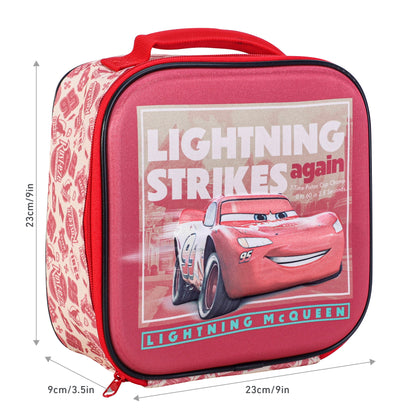 Disney Cars 3D Rectangular Insulated Lunch Box Bag for Boys and Girls, Perfect Size for Packing Hot or Cold Snacks for School and Travel, BPA Free
