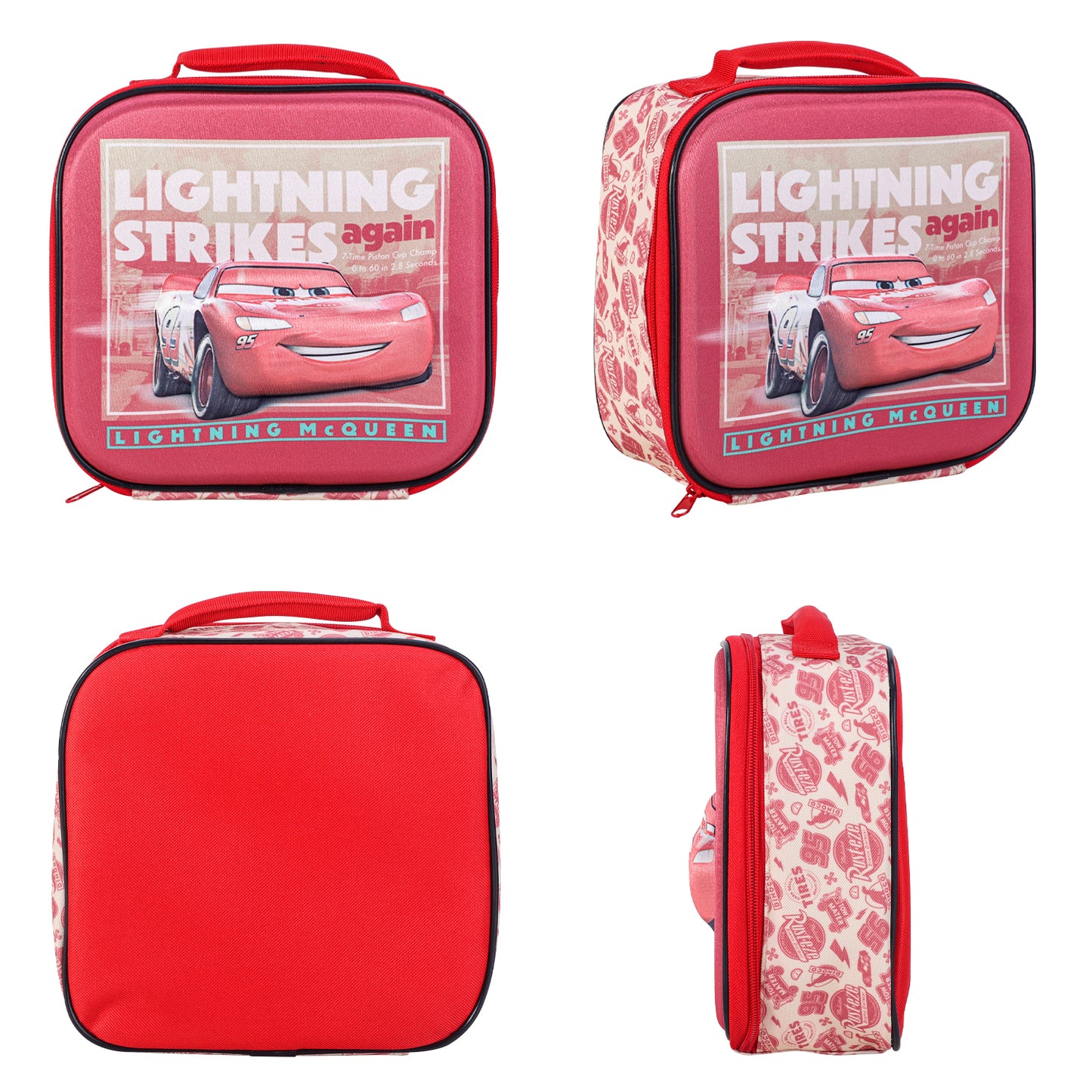 Disney Cars 3D Rectangular Insulated Lunch Box Bag for Boys and Girls, Perfect Size for Packing Hot or Cold Snacks for School and Travel, BPA Free