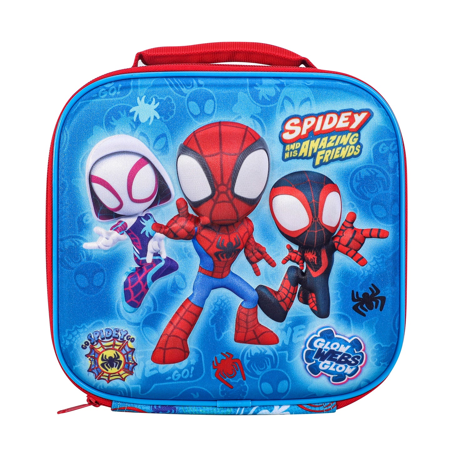 Marvel Spidey 3D Rectangular Insulated Lunch Box Bag for Boys and Girls, Perfect Size for Packing Hot or Cold Snacks for School and Travel, BPA Free