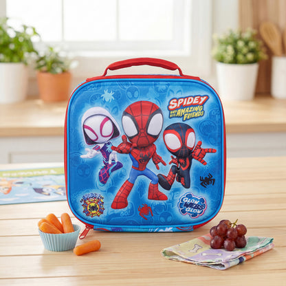 Marvel Spidey 3D Rectangular Insulated Lunch Box Bag for Boys and Girls, Perfect Size for Packing Hot or Cold Snacks for School and Travel, BPA Free