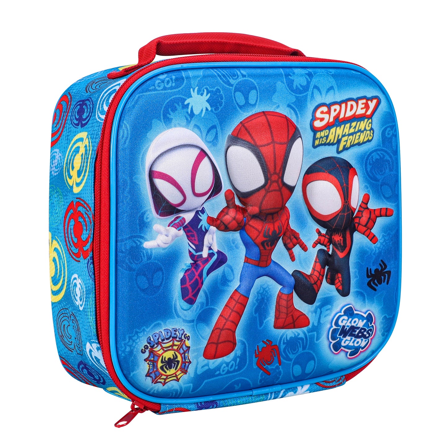 Marvel Spidey 3D Rectangular Insulated Lunch Box Bag for Boys and Girls, Perfect Size for Packing Hot or Cold Snacks for School and Travel, BPA Free