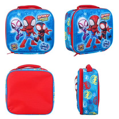 Marvel Spidey 3D Rectangular Insulated Lunch Box Bag for Boys and Girls, Perfect Size for Packing Hot or Cold Snacks for School and Travel, BPA Free