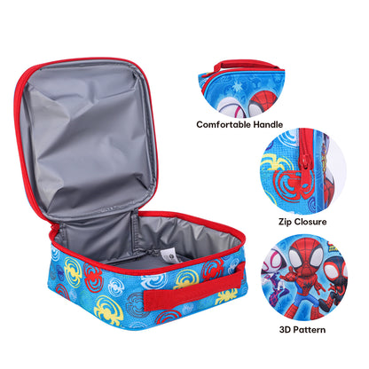Marvel Spidey 3D Rectangular Insulated Lunch Box Bag for Boys and Girls, Perfect Size for Packing Hot or Cold Snacks for School and Travel, BPA Free