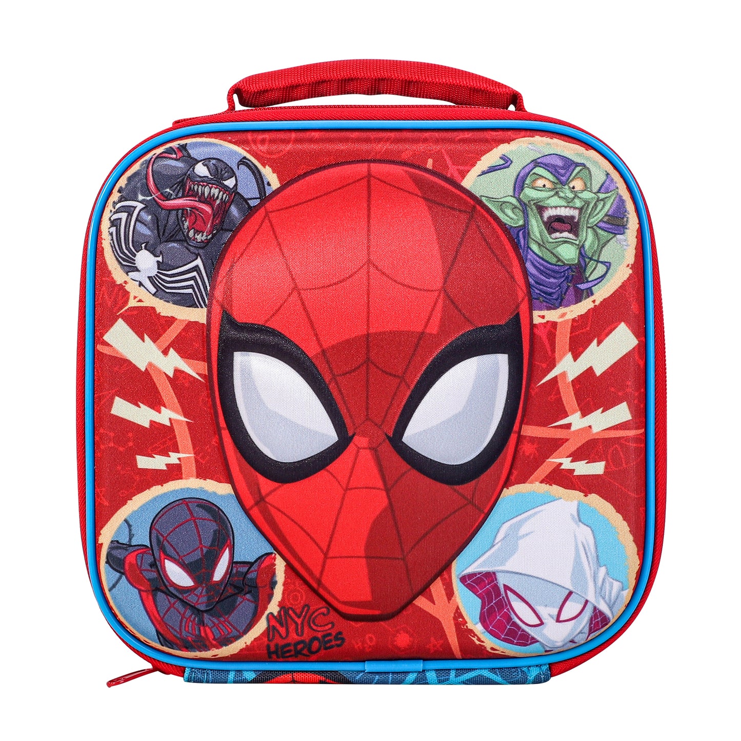 Marvel Spiderman 3D Rectangular Insulated Lunch Box Bag for Boys and Girls, Perfect Size for Packing Hot or Cold Snacks for School and Travel, BPA Free