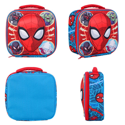 Marvel Spiderman 3D Rectangular Insulated Lunch Box Bag for Boys and Girls, Perfect Size for Packing Hot or Cold Snacks for School and Travel, BPA Free