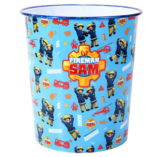 Fireman Sam Kids Childrens Waste Bucket Paper Bin Basket for Bedroom Study Desk Dustbin