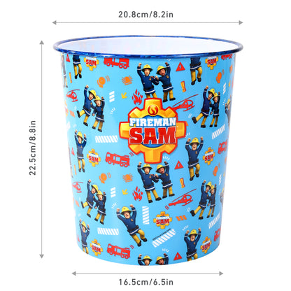 Fireman Sam Kids Childrens Waste Bucket Paper Bin Basket for Bedroom Study Desk Dustbin