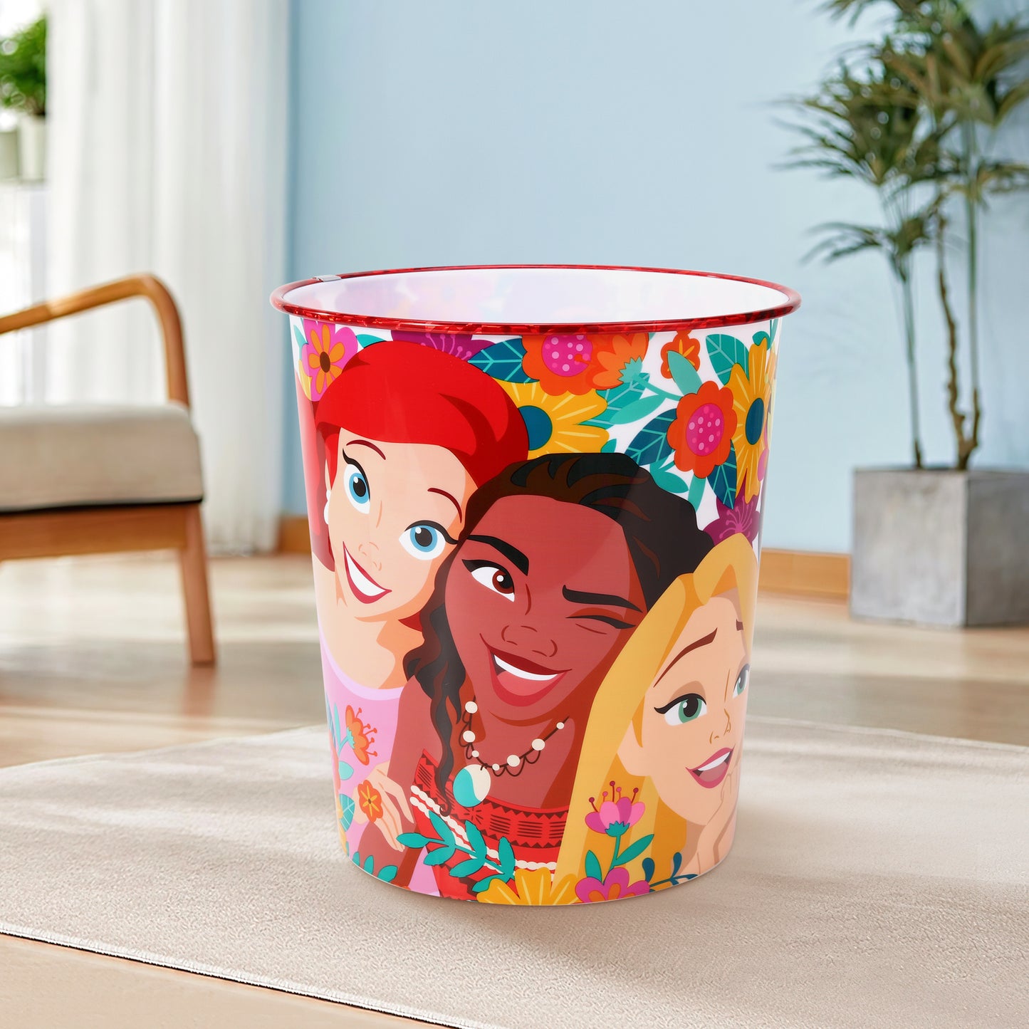 Disney Princess Kids Childrens Waste Bucket Paper Bin Basket for Bedroom Study Desk Dustbin