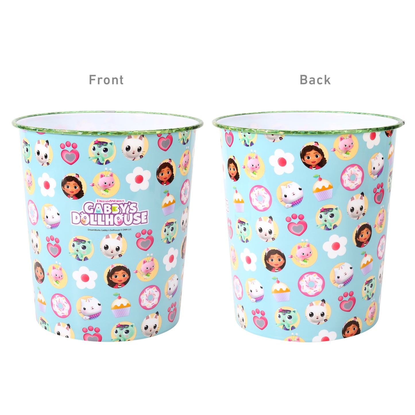 Gabby's Dollhouse Kids Childrens Waste Bucket Paper Bin Basket for Bedroom Study Desk Dustbin