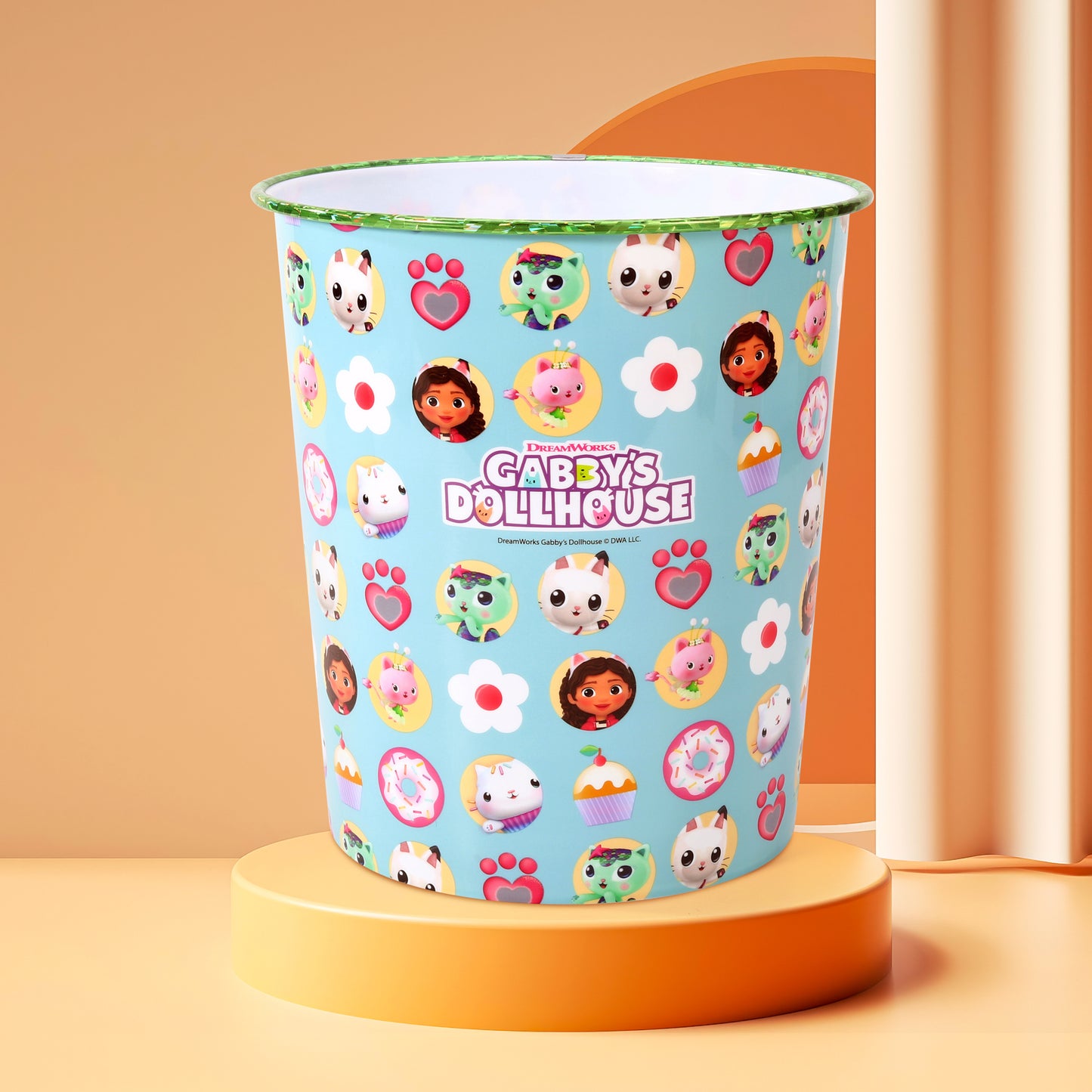 Gabby's Dollhouse Kids Childrens Waste Bucket Paper Bin Basket for Bedroom Study Desk Dustbin