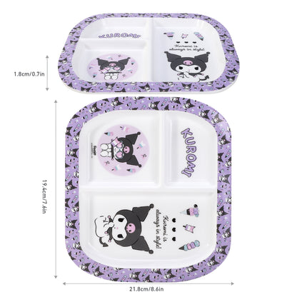 Kuromi 3 Section Childrens Divided Breakfast Lunch Dinner Plate