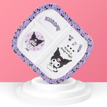 Kuromi 3 Section Childrens Divided Breakfast Lunch Dinner Plate