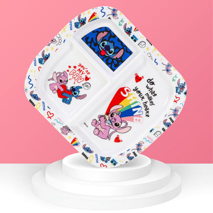 Stitch Island 3 Section Childrens Divided Breakfast Lunch Dinner Plate