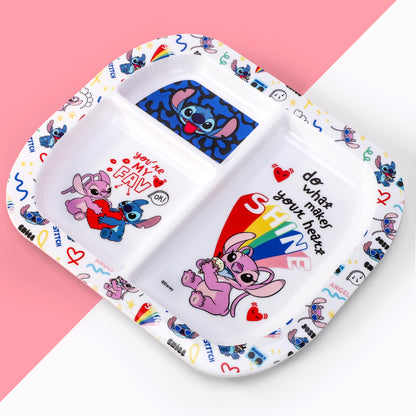 Stitch Island 3 Section Childrens Divided Breakfast Lunch Dinner Plate