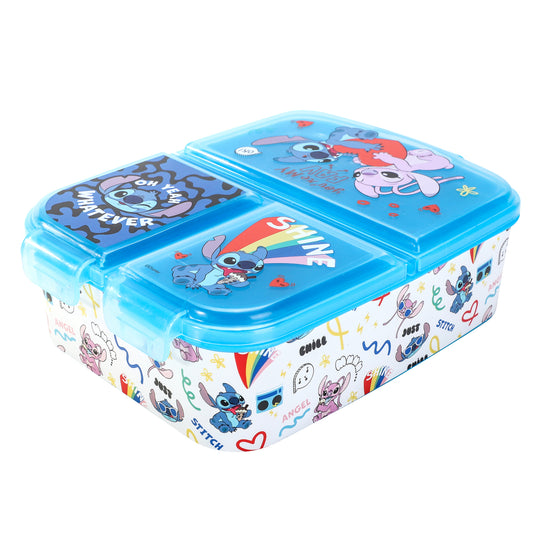 Stitch Island Kids Childrens Multi Compartment Rectangular School Travel Lunch Food Box Sandwich Bento Container, BPA Free