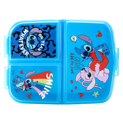 Stitch Island Kids Childrens Multi Compartment Rectangular School Travel Lunch Food Box Sandwich Bento Container, BPA Free
