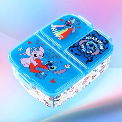Stitch Island Kids Childrens Multi Compartment Rectangular School Travel Lunch Food Box Sandwich Bento Container, BPA Free