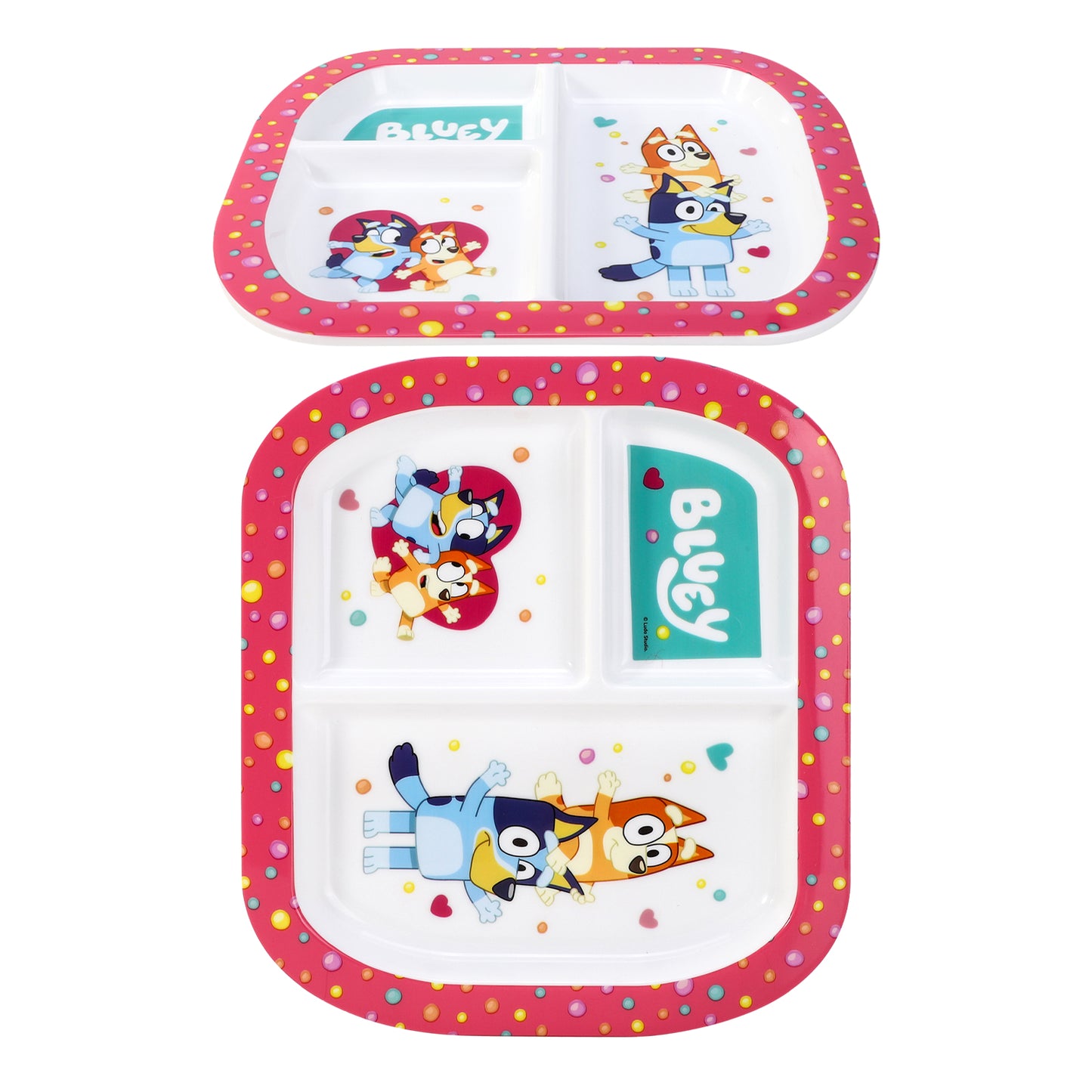 Bluey Pink 3 Section Childrens Divided Breakfast Lunch Dinner Plate