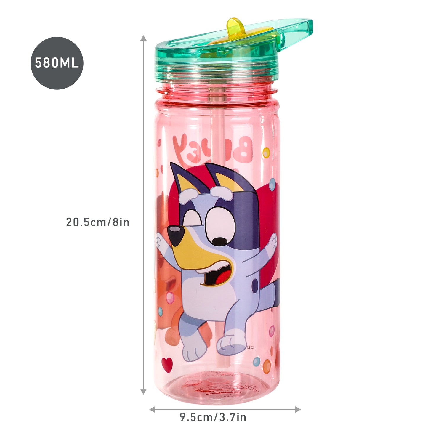 Bluey 580ml Water Bottle for Kids, School Drinks Bottle Made of Durable Ecozen BPA Free
