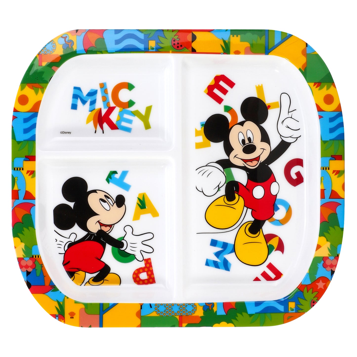 Mickey Mouse 3 Section Childrens Divided Breakfast Lunch Dinner Plate