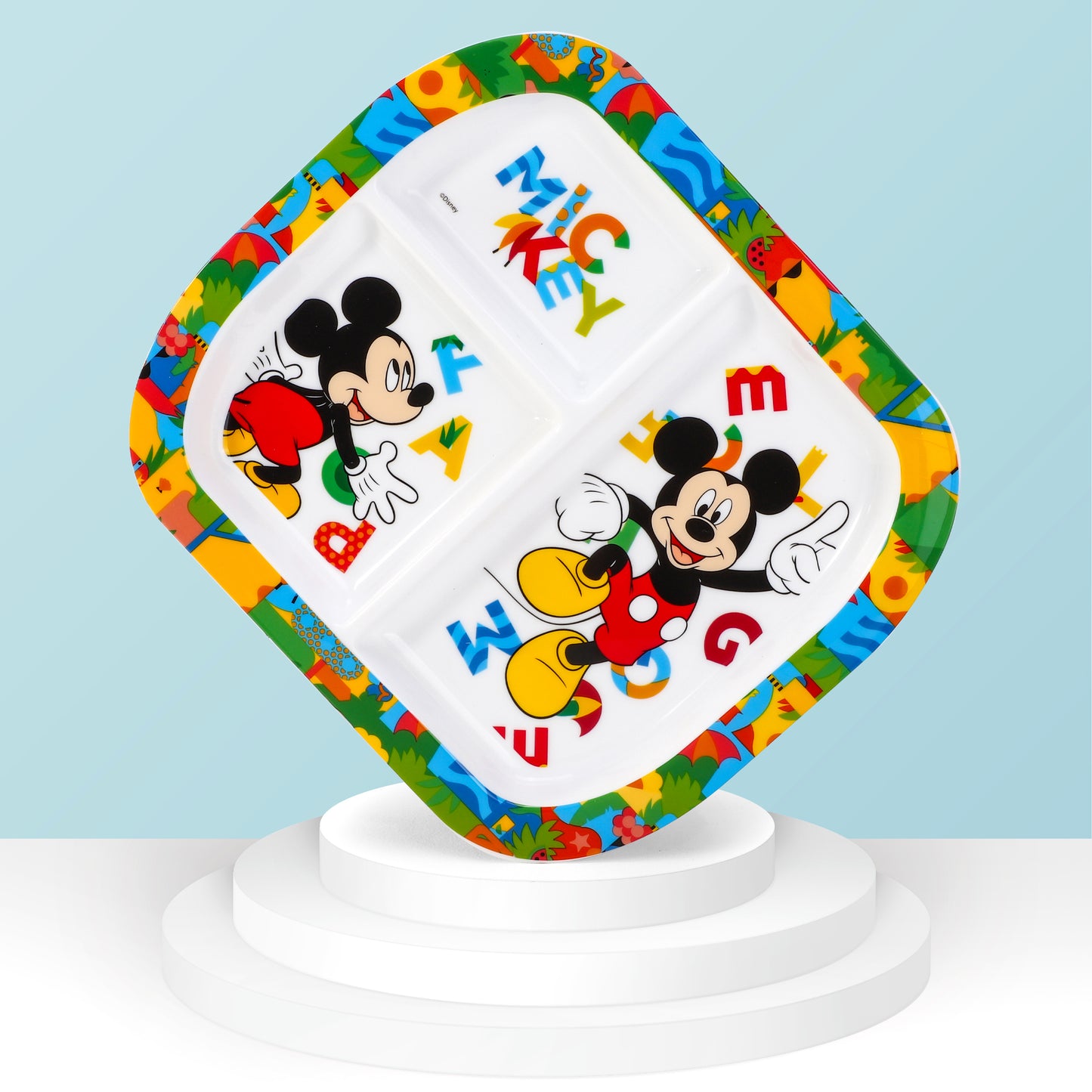 Mickey Mouse 3 Section Childrens Divided Breakfast Lunch Dinner Plate