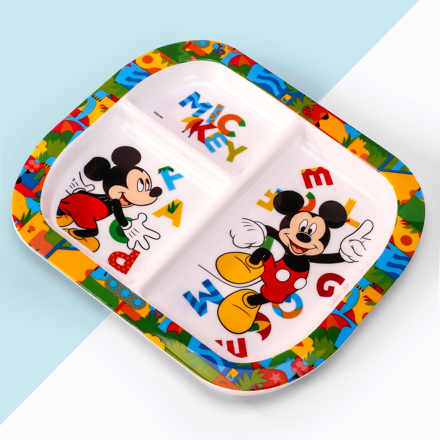 Mickey Mouse 3 Section Childrens Divided Breakfast Lunch Dinner Plate