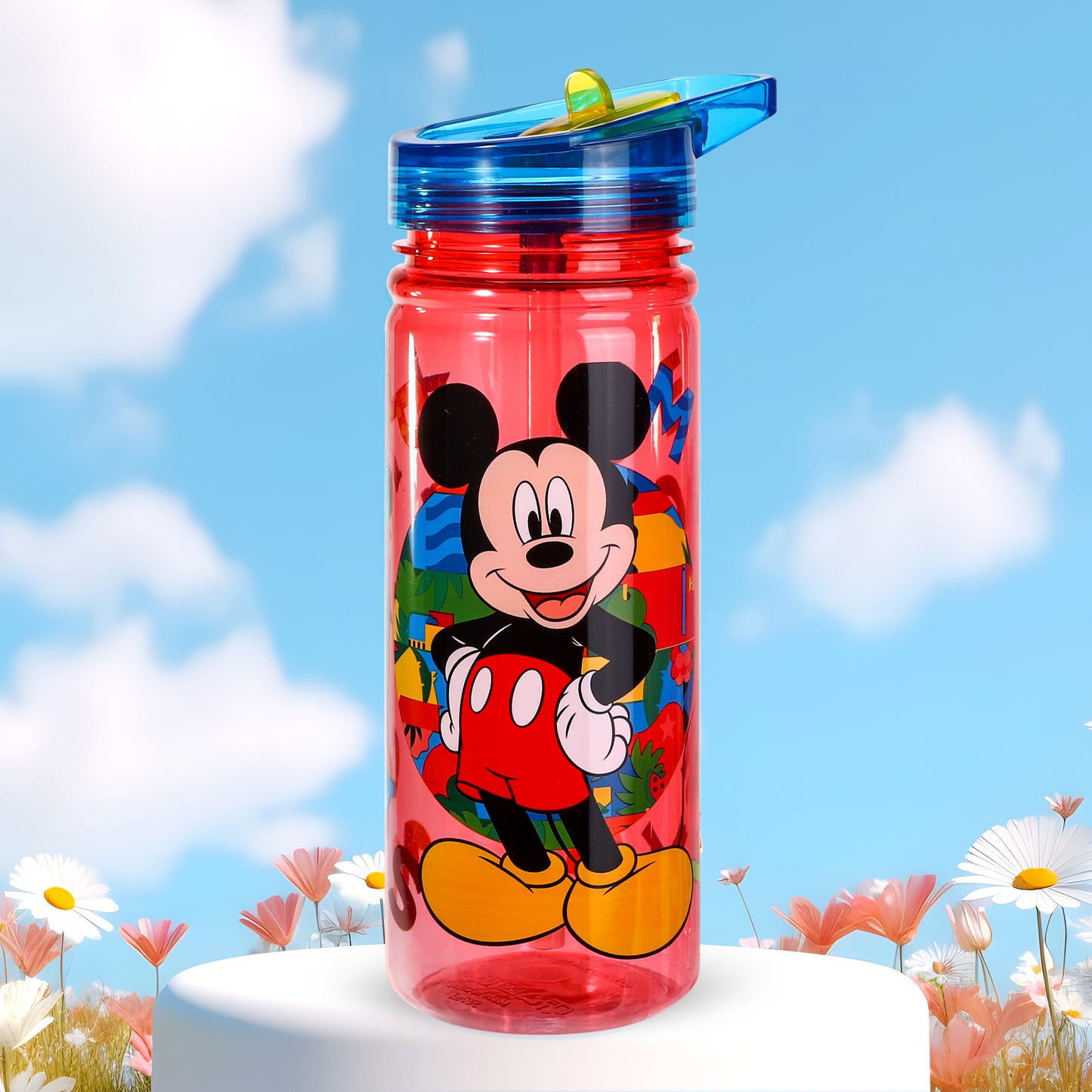 Mickey Mouse 580ml Water Bottle for Kids, School Drinks Bottle Made of Durable Ecozen BPA Free