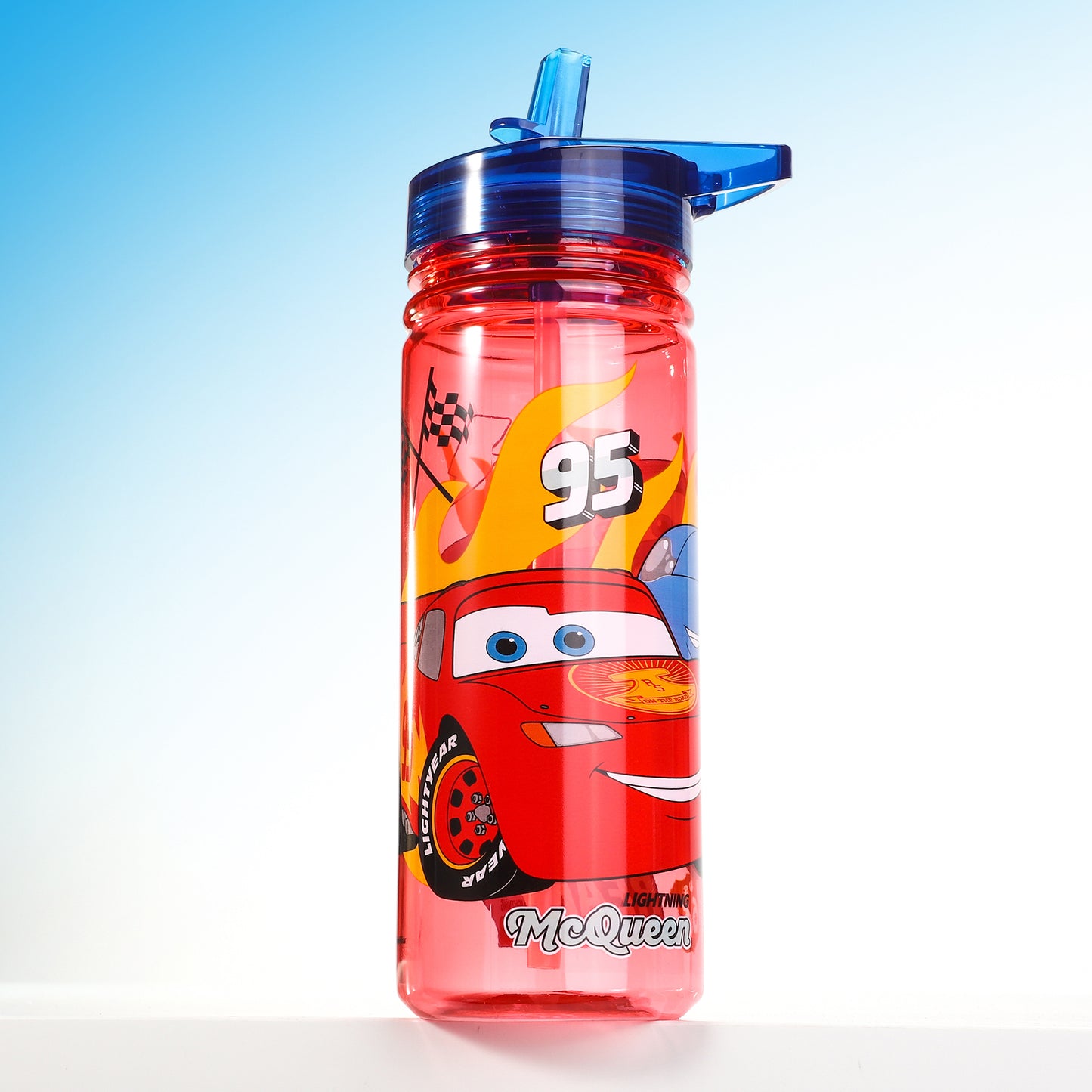 Cars Lightning McQueen 580ml Water Bottle for Kids, School Drinks Bottle Made of Durable Ecozen BPA Free