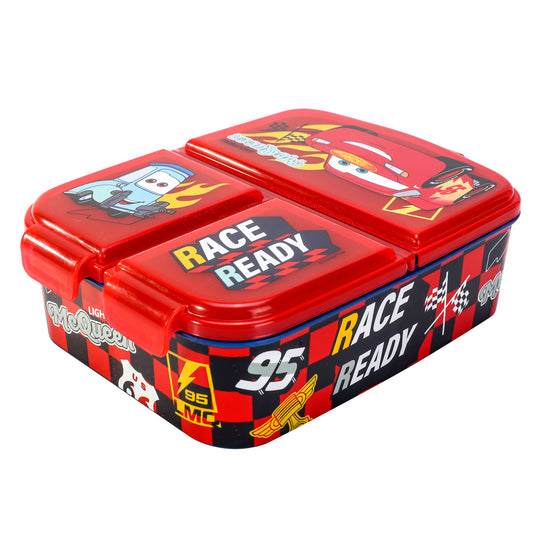 Cars Kids Childrens Multi Compartment Rectangular School Travel Lunch Food Box Sandwich Bento Container, BPA Free