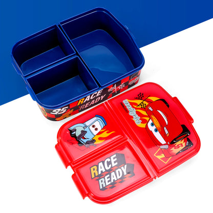 Cars Kids Childrens Multi Compartment Rectangular School Travel Lunch Food Box Sandwich Bento Container, BPA Free